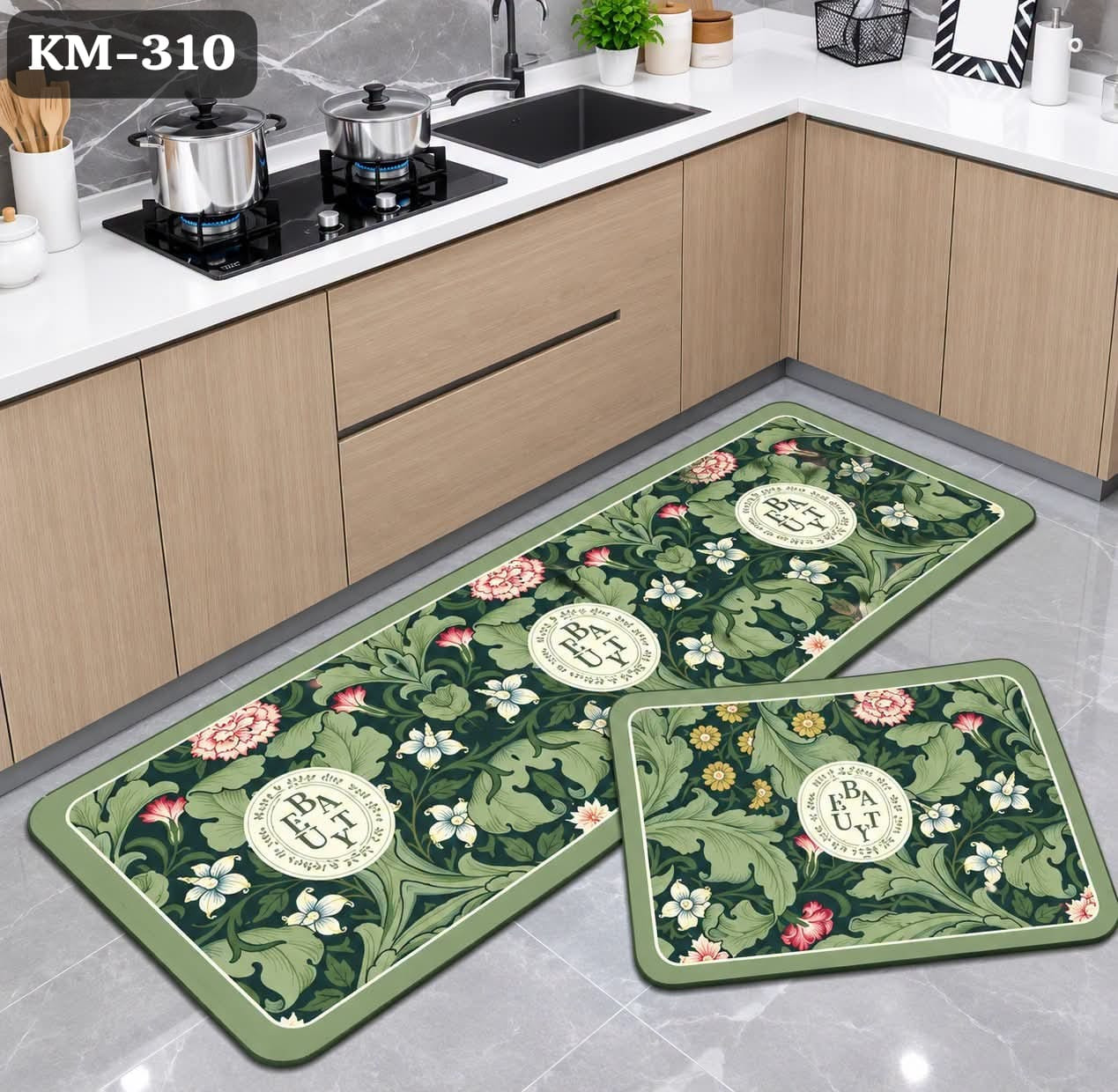 2 Pcs Set Kitchen Mat  Floor Mats
