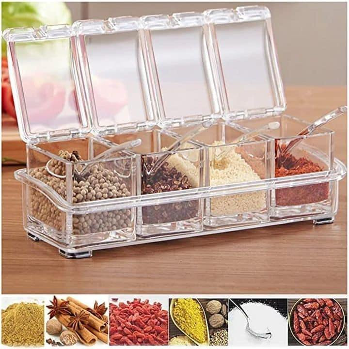 4 Grid Acrylic Seasoning Box