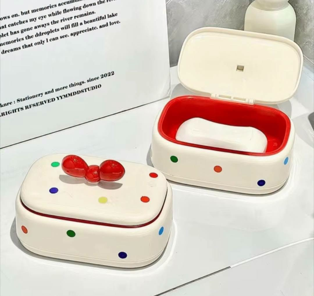 Creative Dopamine Soap Holder White&red Drain Tray Soap Box