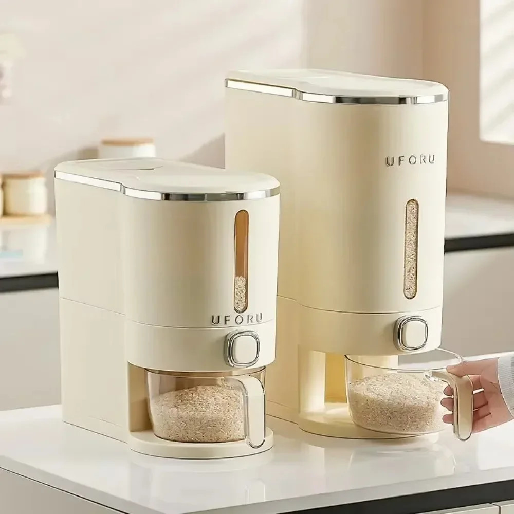 5kg 10kg Visible Moisture Resistant Kitchen Organizer Grain Storage Bucket Rice Bucket Rice Dispenser
