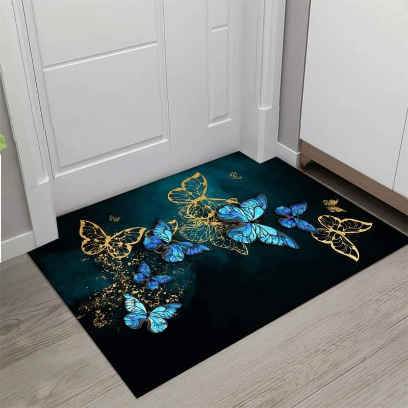 Anti Slip Super Absorbent Bathroom Floor Mat- Blue b/f