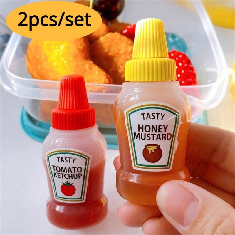 2Pcs Mini Portable Sauce Bottle