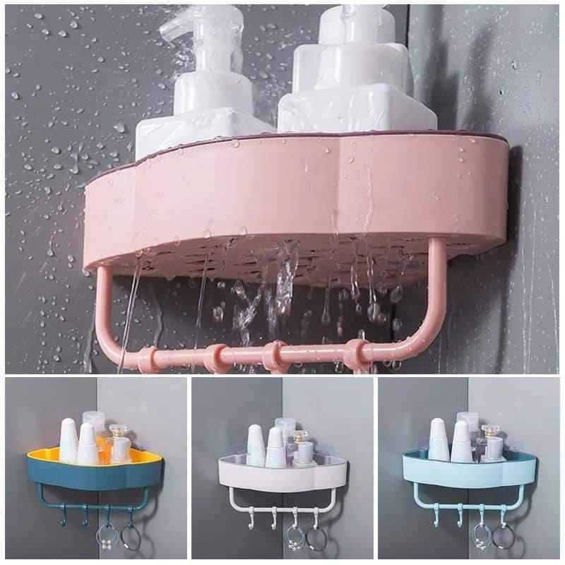 Bathroom Shelve Triangle With Towel Rack & Hook