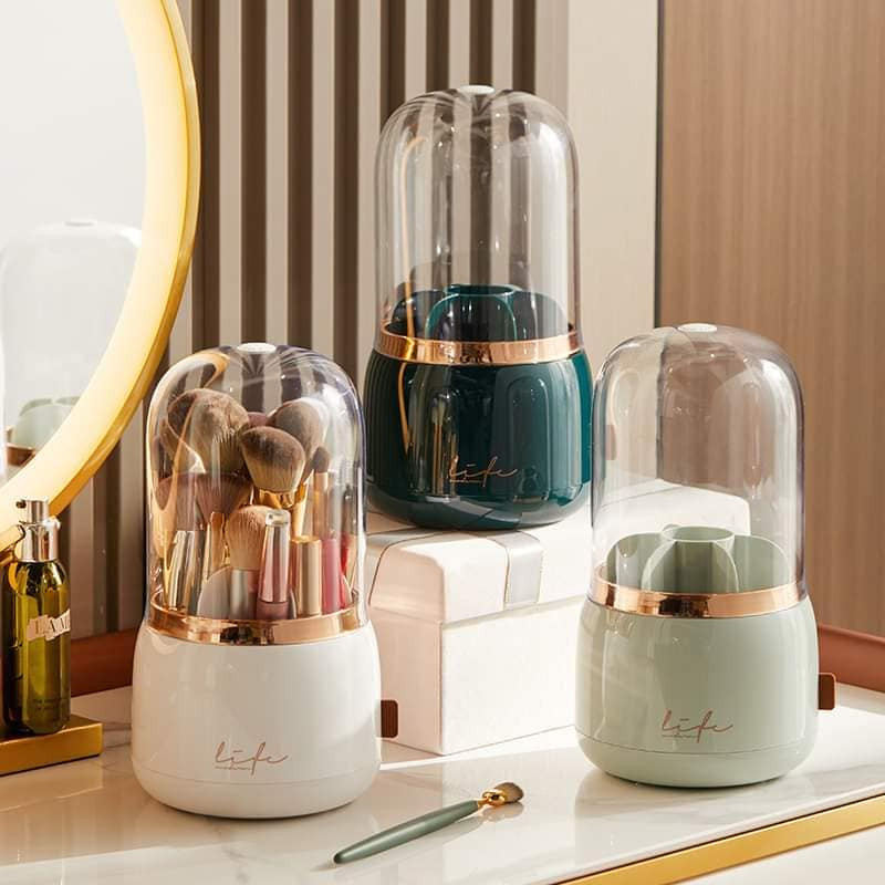 360° Rotating Portable Makeup Brushes Holder