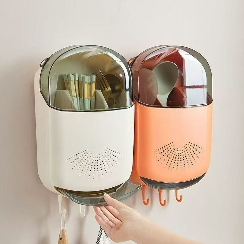 Wall Mounted Chopstick & Cutlery Storage Box