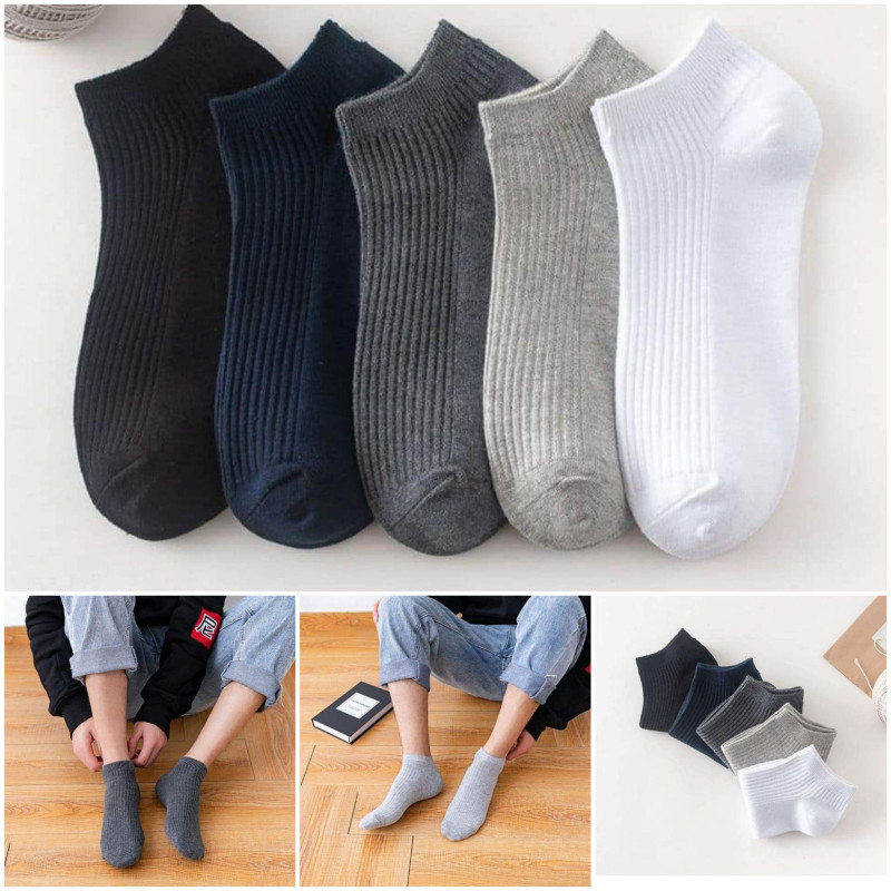 Low Top Solid Color Men's Socks