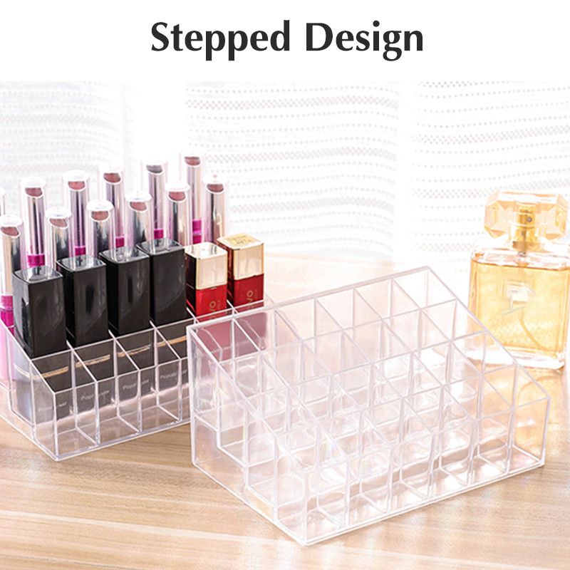 24 Grid Acrylic Makeup Organizer lipstick Holder Storage