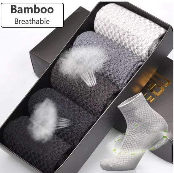 5 Pair Set Fashion Comfortable Men Long Tube Bamboo Fiber Socks